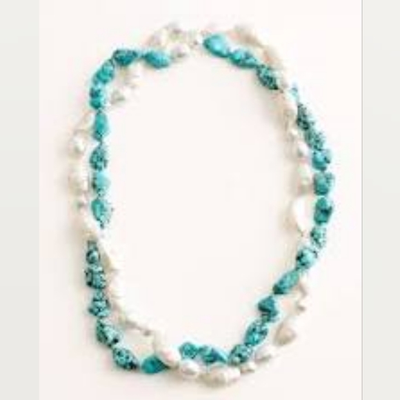 Chico's Jewelry - New Chico's Simulated Turquoise Single-Strand Necklace.